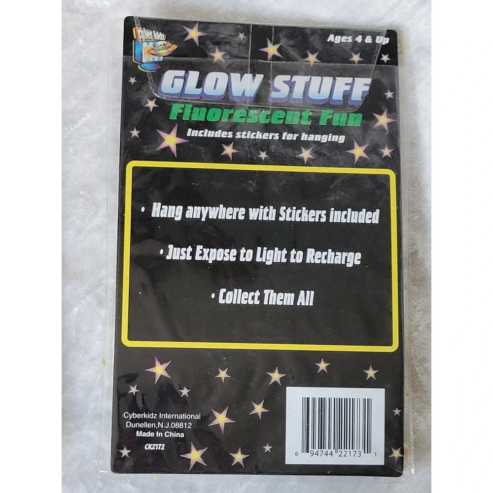 Vtg Y2K Glow In The Dark Flowers & Hearts For Wall/Ceiling Cyberkidz 3 Pack